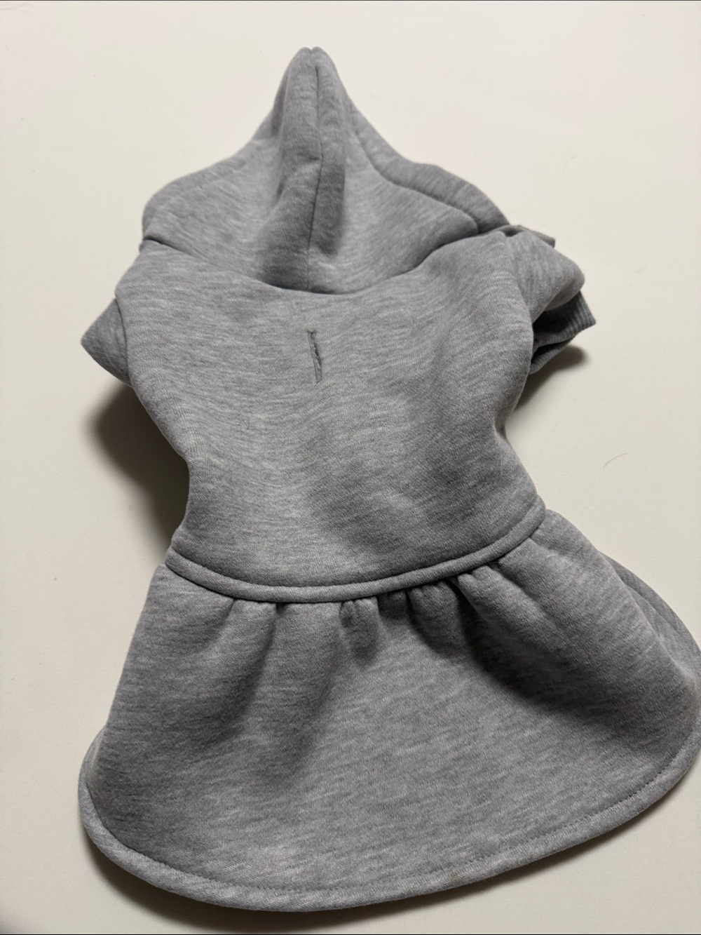 Gray Hooded Dog Dress/cozy and stylish